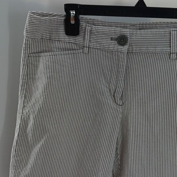 Ann Taylor Loft Pants Original Crop Gray Striped Womens Size 6 - Picture 2 of 7